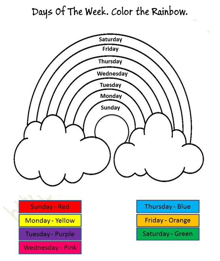 Mathematics Preschool Days Of The Week Worksheet 2